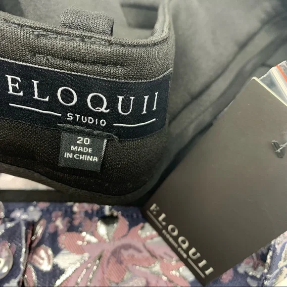 NEW Eloquii Studio Kady Fit Floral Jacquard Pant - Picture 10 of 11